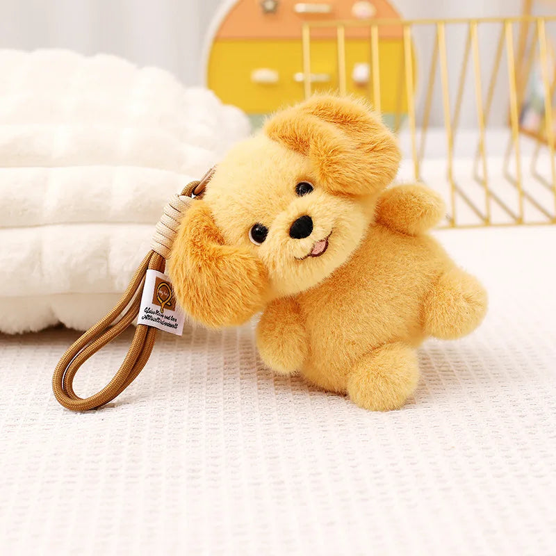 Kawaii Dog Plush Toy Pendant Teddy Husky Corgi Schnauzer Animals Keychain Bag Key Ring Puppy Dolls Car Decor Christmas Gift