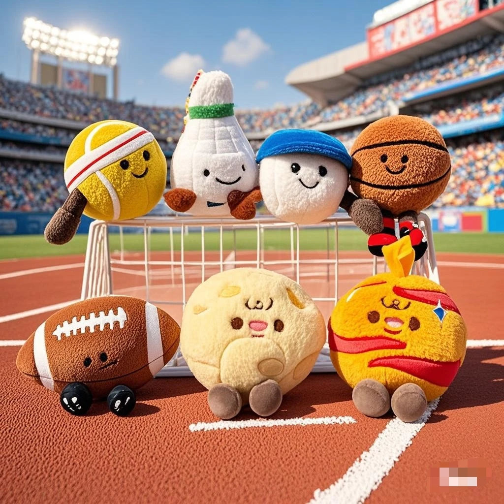 Cute and creative cartoon sports game ball pendant planet plush toy tennis doll fun claw machine