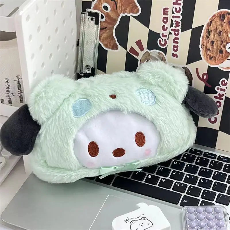 “Kawaii Plush Pencil Case - Cute Character-Themed Fluffy Pen Pouch, Soft Stuffed Stationery Organizer for School & Office, Adorable Storage for Pens, Pencils & Supplies”