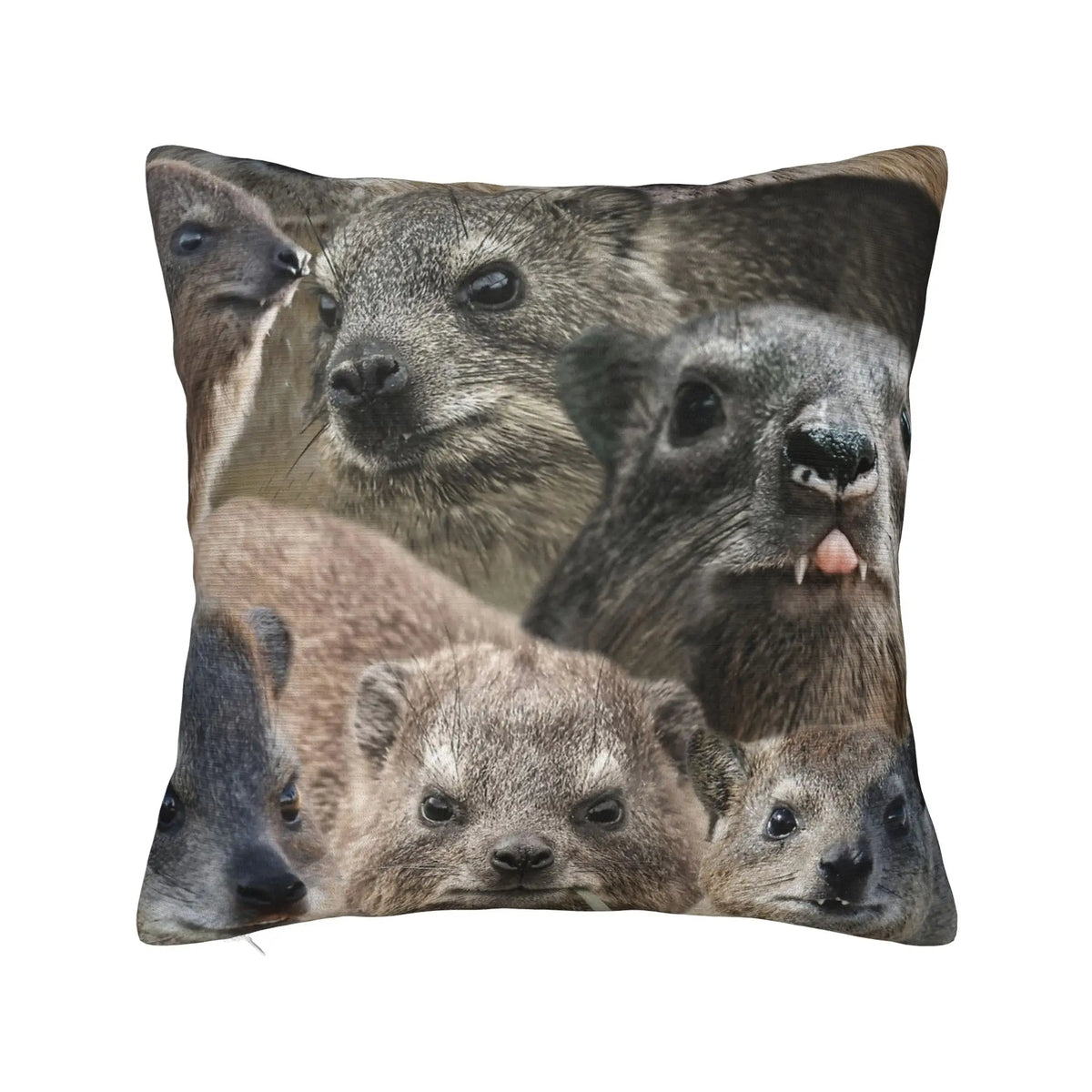 Bow-Tied Rock Hyrax Printed Pillow Cover