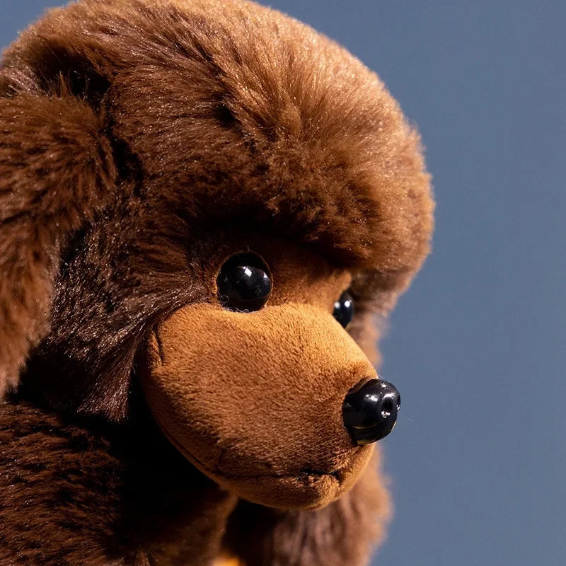 Simulation Poodle Dog Doll Lifelike Teddy Puppy Stuffed Plush Toys Handmade Realistic Animal Model Creative Gifts Present