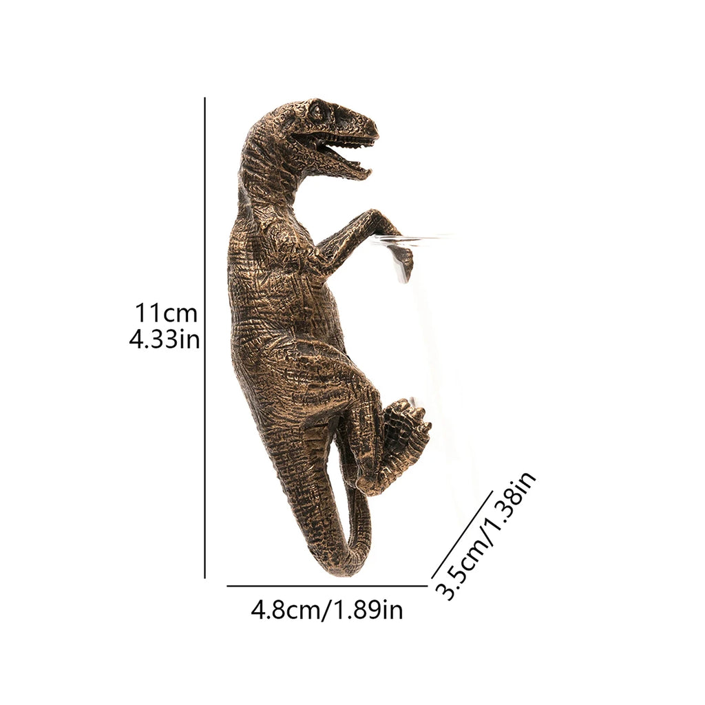 Climbing Dinosaur Planter Ornament, Mini Resin T-Rex Figurine for Succulent Pots, Desk Plants and Playful Home Decor