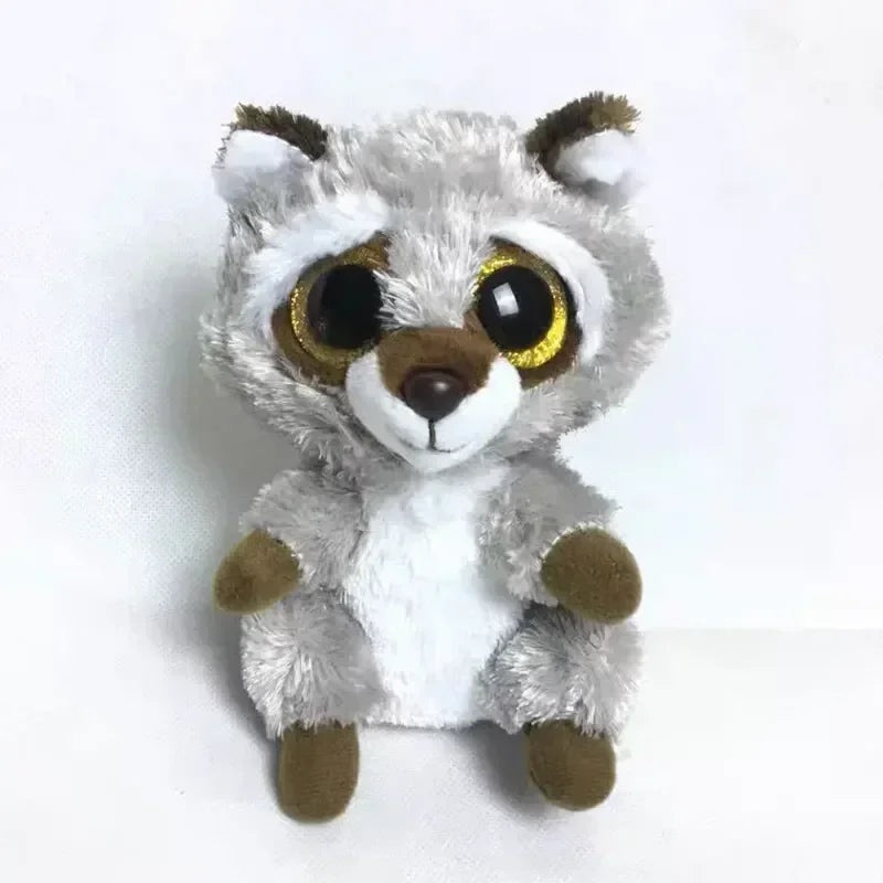 15cm Ty Big Eye Beanie Animals Plush Slick Fox Ferdinand Locky Axolotl  Dexter Icy Seal Heather Cat Children Toy Holiday Gift
