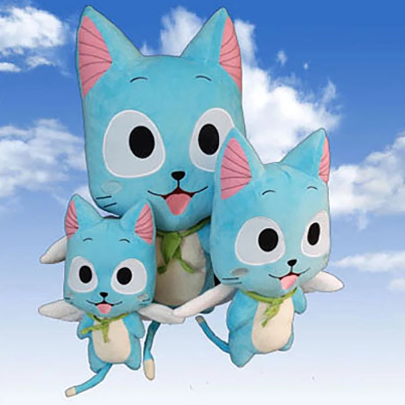 30/40/56cm Harpy Plush Doll Fairy Tail Plush Toy Kawaii Cartoon Blue Cat Doll Sofa Pillow Cushion Child Adult Boy Girl Gift