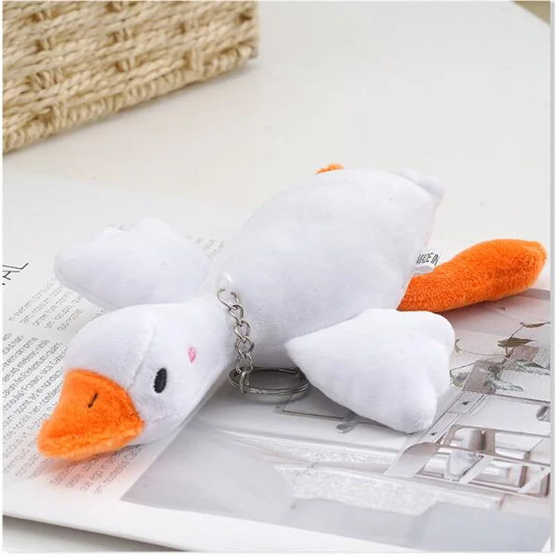 15cm Big Goose Plush Toy Cute Pendant  Stuffed Animal Bag Doll Keychain For Girls Christmas Gift Wedding Party Decor 3 Color
