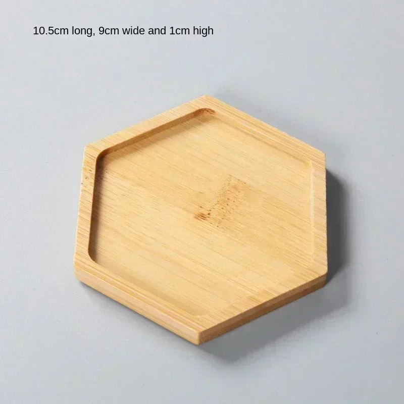 Natural Bamboo Plant Saucer and Mini Decorative Tray, Choice of Round, Oval, Heart, Square and Rectangle Styles