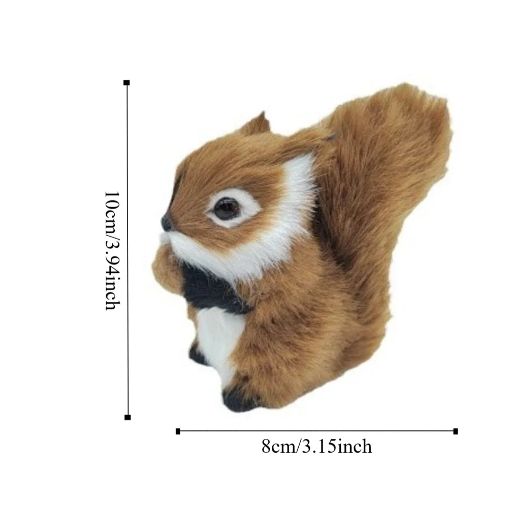 Big Tail Squirrel Plush Toy PP Cotton Soft Plush Squirrel Doll White Belly Collection Squirrel Stuffed Plushie Doll
