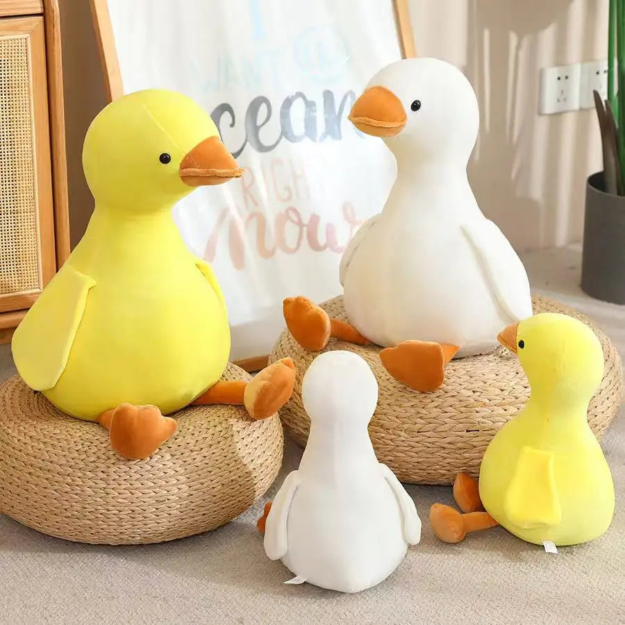 16/35/50cm New Simulation Big Yellow Duck and White Goose Doll Stuffed Plush Toy Cartoon Anime Cute Children's Birthday Gift