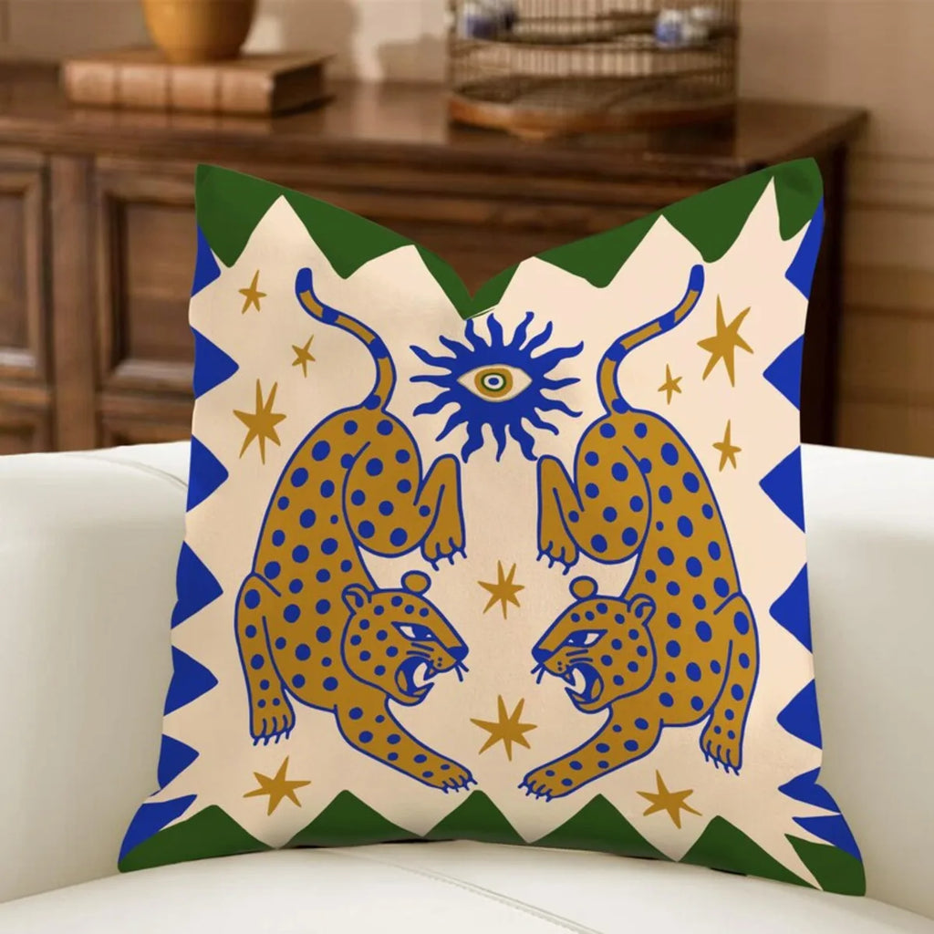 Minimal Boho Sun Leopard Palm Tree Pillow Cover Decorative Cushion Case Modern Bohemian Home Decor