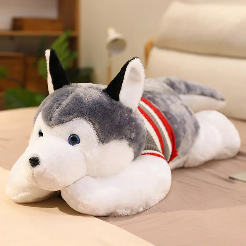 Hot Sale Lovely Lifelike Siberian Husky Dog Plush Stuffed Animal Toys Dolls Plush Pillow Cushion Pet Dog Baby Kids Gifts