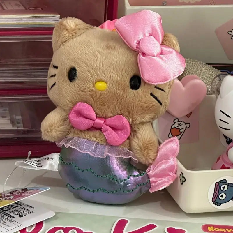 “Hello Kitty Black & White Plush Toy - Soft Stuffed Animal with Healing Quotes, Cute Cuddly Companion for Kids & Fans”