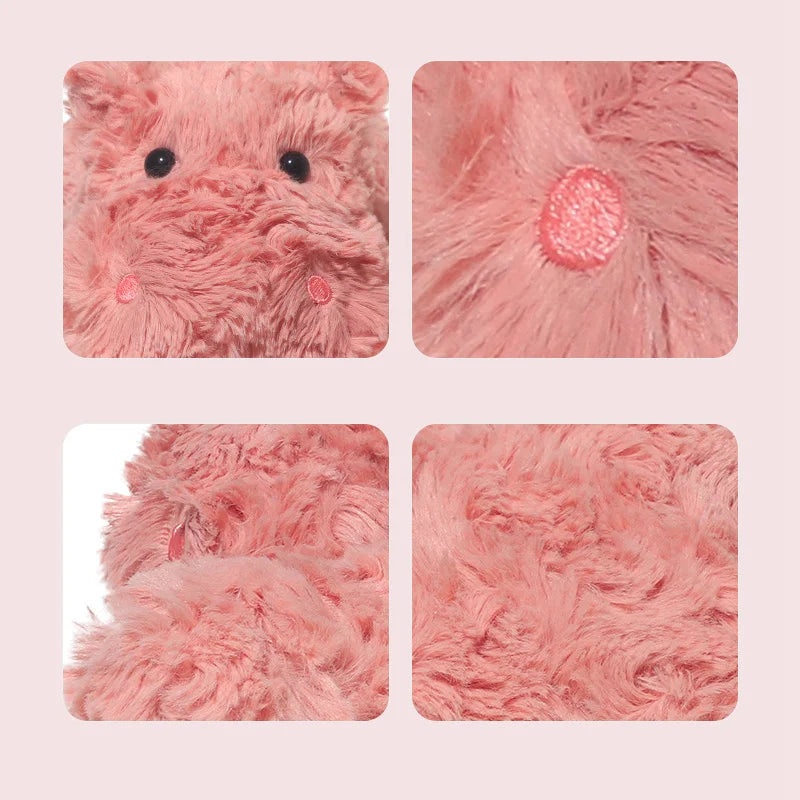 Pink Hippo Stuffed Plush Toys Cute Hippopotamus Sleep Pillow Companion Home Decor Adorable Gift Doll Birthday for Kids Girls Boy