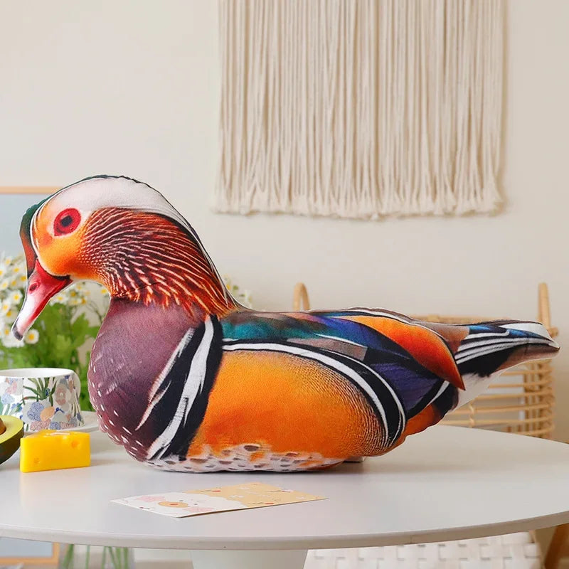 Simulation 3D Bird Plush Toy Stuffed Goose Chicken Rooster Hen Duck Pigeon Dove Parrot Pheasant Mandarin Duck Pillow Cushion