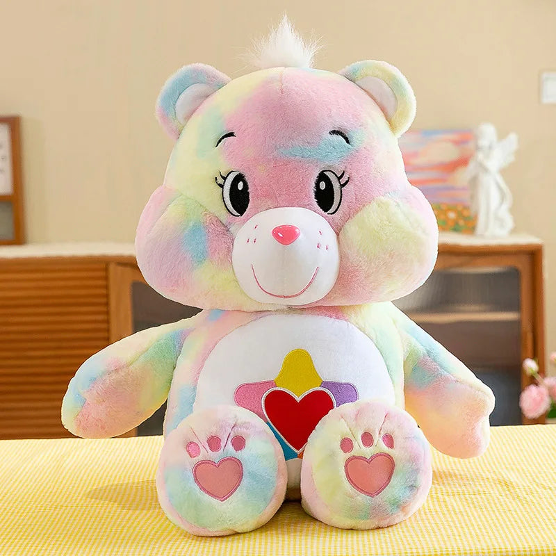 30cm Kawaii Care Bears Plush Toy - Rainbow Cheer Bear, Grumpy Cloud Bear, Purple Share Bear - Cute Anime Stuffed Animal with Healing Quotes for Bedroom Decor, Gifts