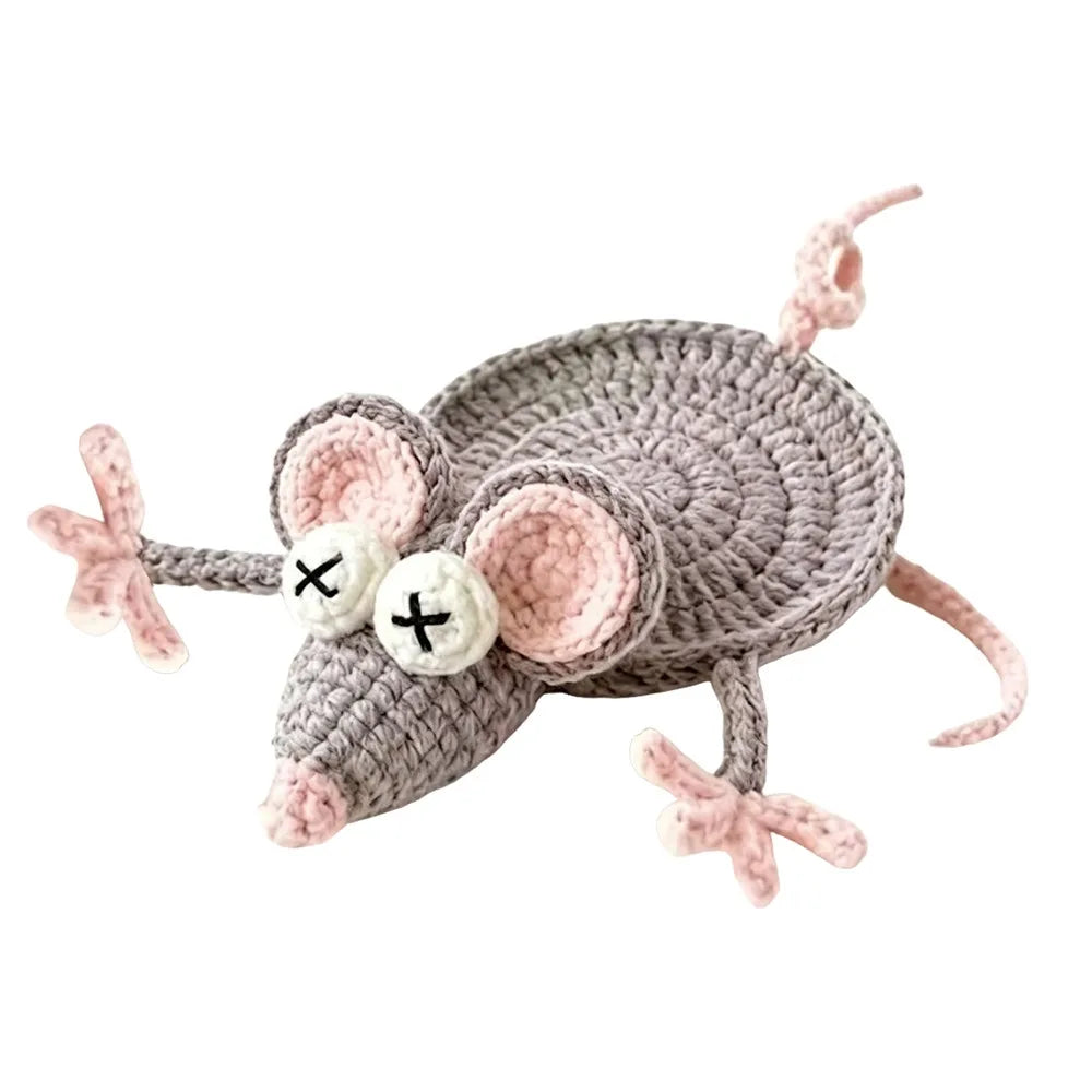 Handmade Crochet Animal Coaster, Cotton Cup Mat for Coffee Tables, Cute Frog Duck Turtle and Woodland Animal Desk Decor