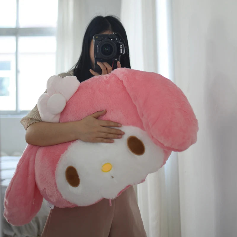 Big Size Sanrio My Melody Plush Toy Melody Cushion Sofa Bed Throw Pillow Soft Cuddly Plushies Car Seat Headrest Xmas Girl Gift