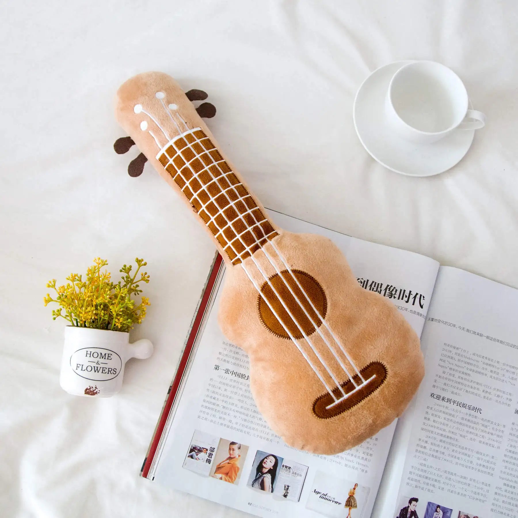 Lifelike Guitar Pillow Stuffed Musical Instrument Plush Backrest Cushion Home Decoration Cool Birthday Gift For Boys And Girls