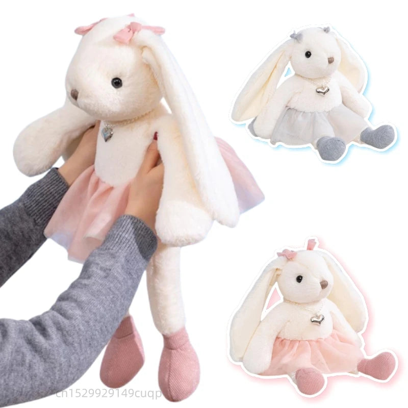 35/50cm Cartoon Cute Long Ears Rabbit Plush Doll Long Legs Princess Skirt Rabbit Animal Stuffed Toy Home Decor Gift For Girls