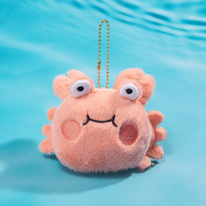 New Marine Animal Pendant Crab Lobster Devil Fish Octopus Sardine Oyster Fish Plush Doll Soft Stuffed Toys Key Ring Cartoon Gift
