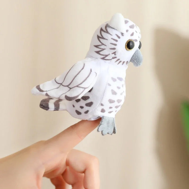 Cute Cartoon Animal Plush Hand Finger Puppet Toys Soft Mini Lifelike Parrot Peacock Shark Octopus Toys Funny Finger Game Props