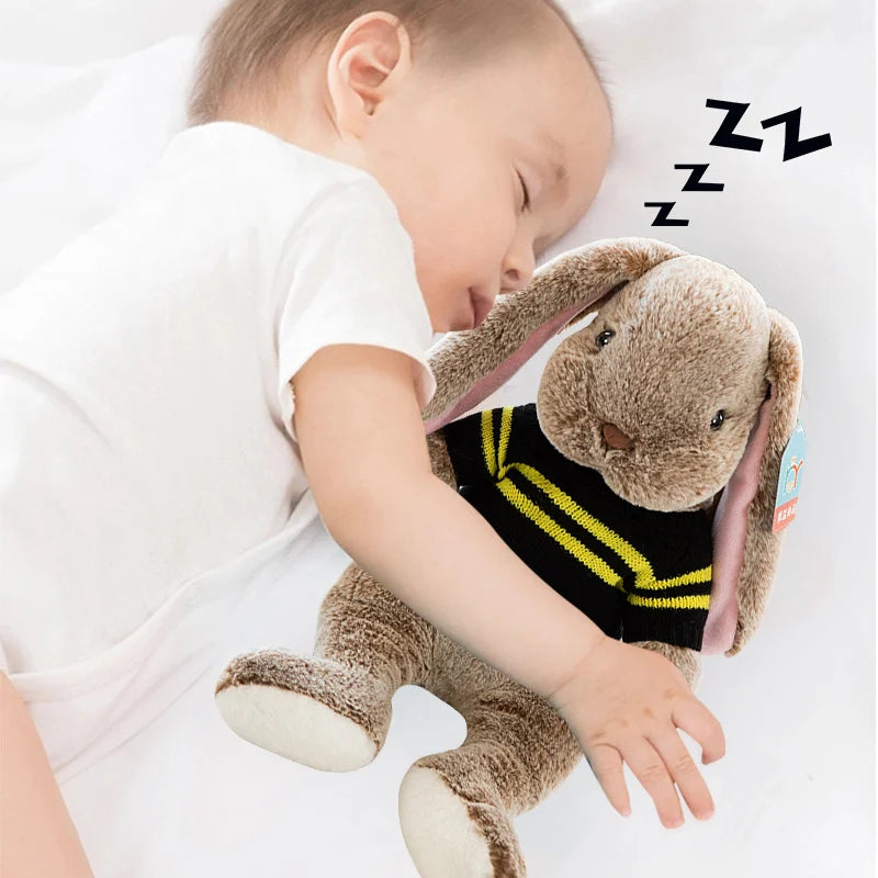 Cute Big Ear Bunny Plush Doll Cartoon Stuffed Animals Rabbit Wear Sweater Soft Baby Accompany Sleeping Pillow Girl Birthday Gift