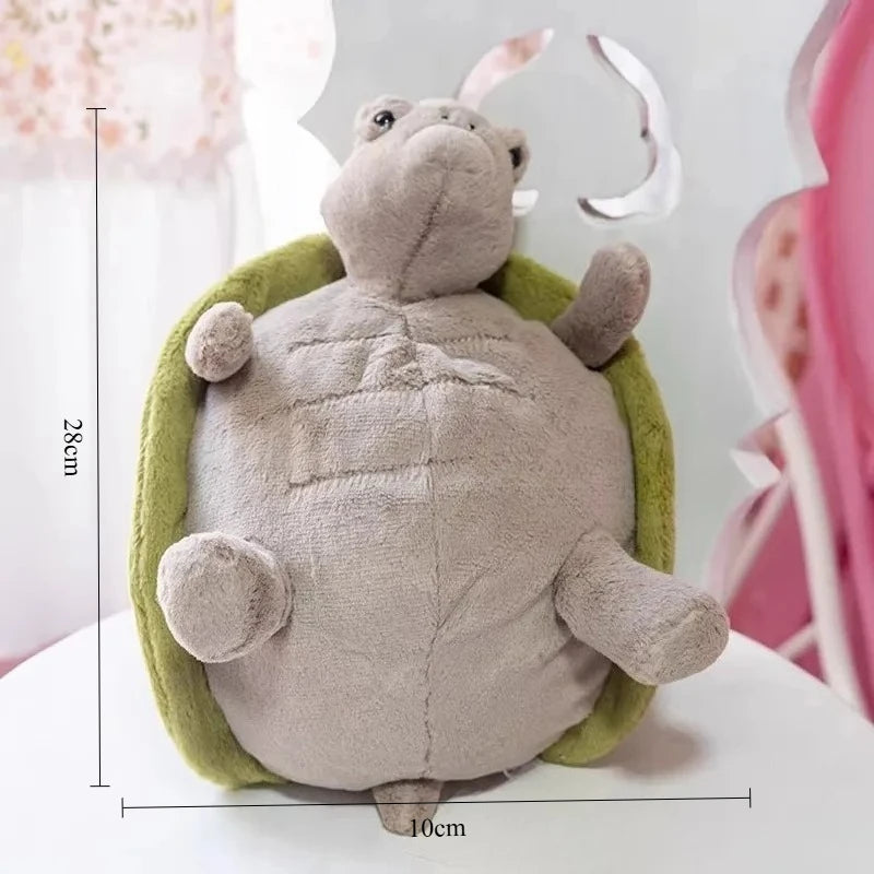 “28cm Turtle Plush Toy - Shelly the Soft Cuddly Stuffed Turtle, Healing Companion with ‘Patience Blooms’ Charm for Kids & Adults”
