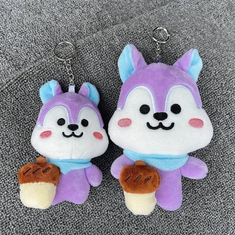 Kpop Squirrel Doll Plush Kawaii Line Friend Anime Hobby Mang Plush Pillow 2023 New PP Cotton Purple Doll For Kid Birthday Gift