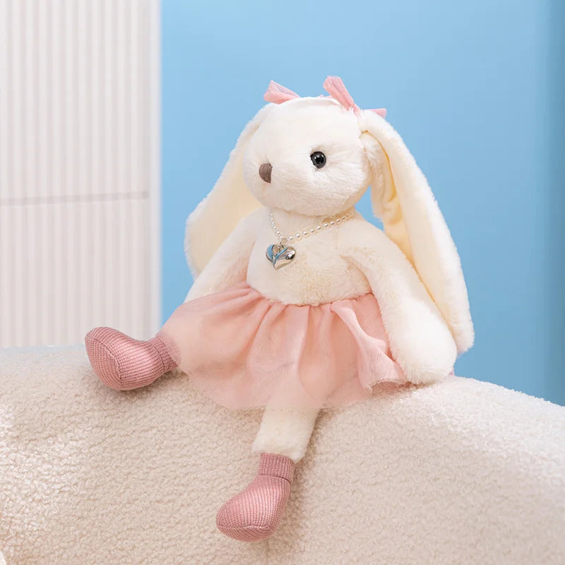 35/50cm Cartoon Cute Long Ears Rabbit Plush Doll Long Legs Princess Skirt Rabbit Animal Stuffed Toy Home Decor Gift For Girls