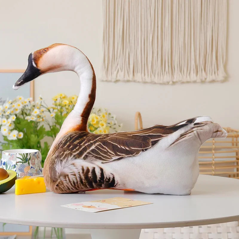Simulation 3D Bird Plush Toy Stuffed Goose Chicken Rooster Hen Duck Pigeon Dove Parrot Pheasant Mandarin Duck Pillow Cushion