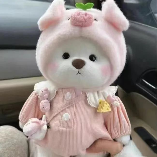 30cm High Quality Handmade Bear Plush Toy Cosplay Change Dress Cloth Girl Hug Cuddly Plushie Doll for Girlfriend Christmas Gift