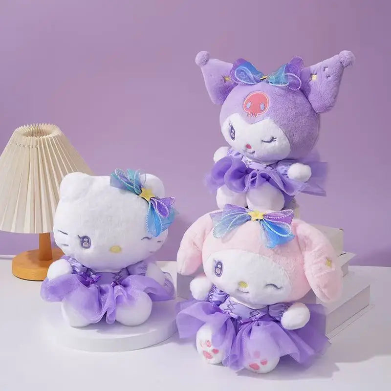 Sanrio Kuromi Plush Toy Cartoon Anime Melody Big Ear Dog Galaxy Supernova Series KT Cat Plush Toy Gift for Girlfriend's Birthday