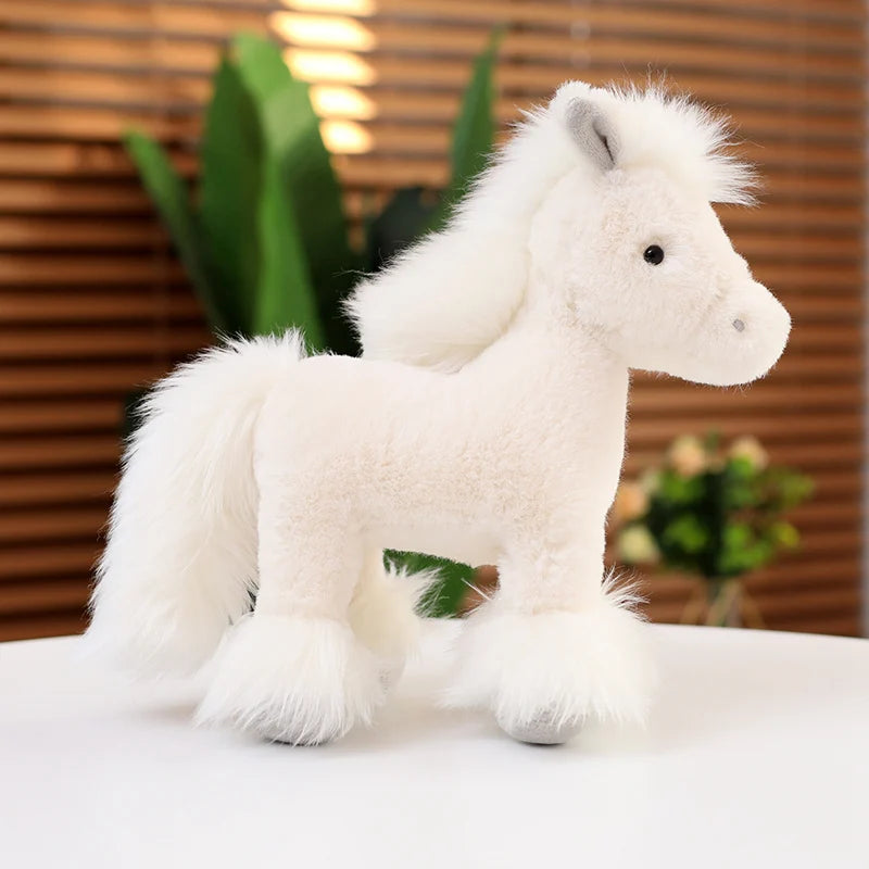 Simulated Horse Plush Dolls Stuffed Animal High Quality Super Realistic Pony Plush Toys Classic Birthday Gift For Children