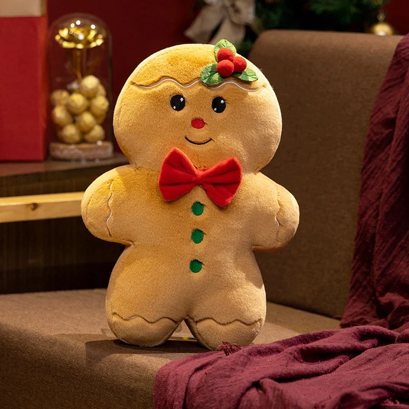 Kawaii Cartoon Christmas Series Plush Doll Pillow Snowman House Gingerbread Man Christmas Tree Plush Toy Home Holiday Decoration