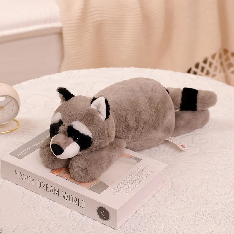 45-70cm Super Soft Lazy Fluffy Plush Stuffed Animals Plushie Raccoon Fox Crocodile Sloth Hug Throw Pillow Birthday Gift Boy Girl
