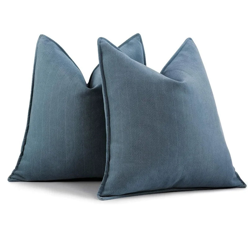Pack of 2 Pillow Covers Soft Chenille Luxurious Couch Throw Pillows Farmhouse Cushion Covers with Elegant Design for Home Decor