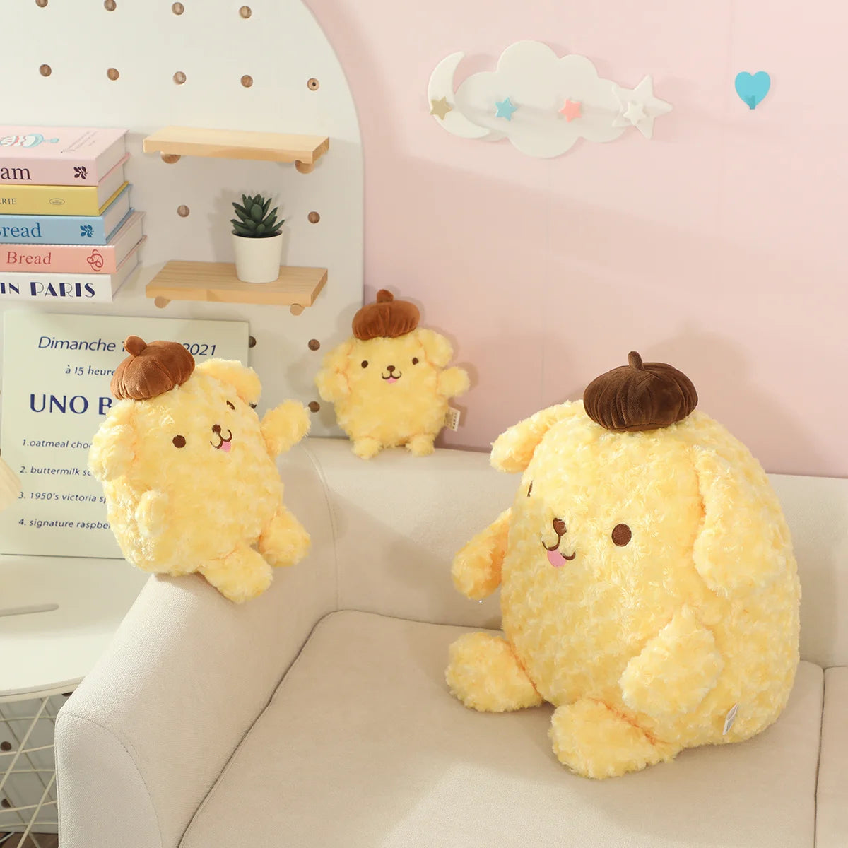 Sanrio Pom Pom Purin Plush Pillow Cute Comfortable PomPomPurin Stuffed Sofa Cushion Home Decor Xmas Gifts For Girl