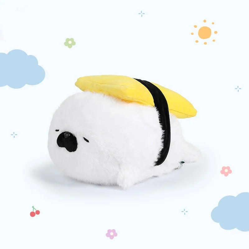Dropship Cute Sushi Seal Plush Toy Lifelike Stuffed Marine Sea Otter Japanese Fried Shrimp Soft Doll Pillow Cushion For Kids