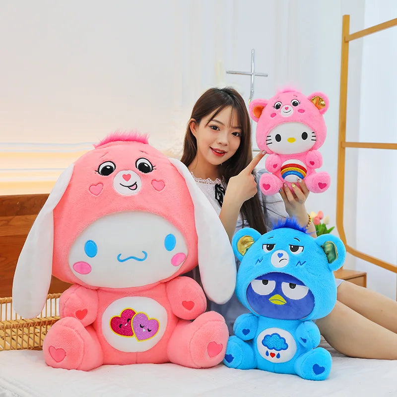 Meet the Dreamy Sanrio x Care Bears Crossover Plushies: 30cm of Rainbow Magic!