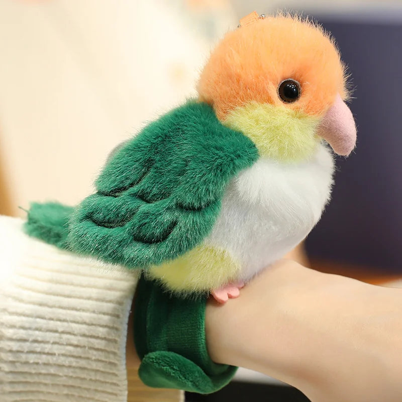 11cm Lifelike Parrot Plush Papa Circle Pendant Toy Cute Stuffed Animal Bird Bracelet Toy  Doll Soft Cartoon Lovely Birthday Gift