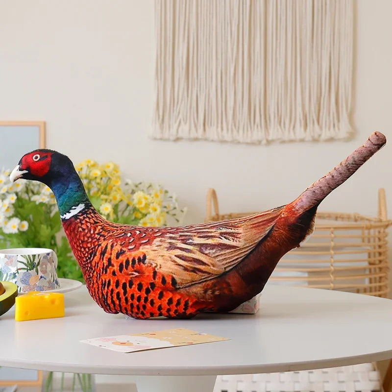 Simulation 3D Bird Plush Toy Stuffed Goose Chicken Rooster Hen Duck Pigeon Dove Parrot Pheasant Mandarin Duck Pillow Cushion