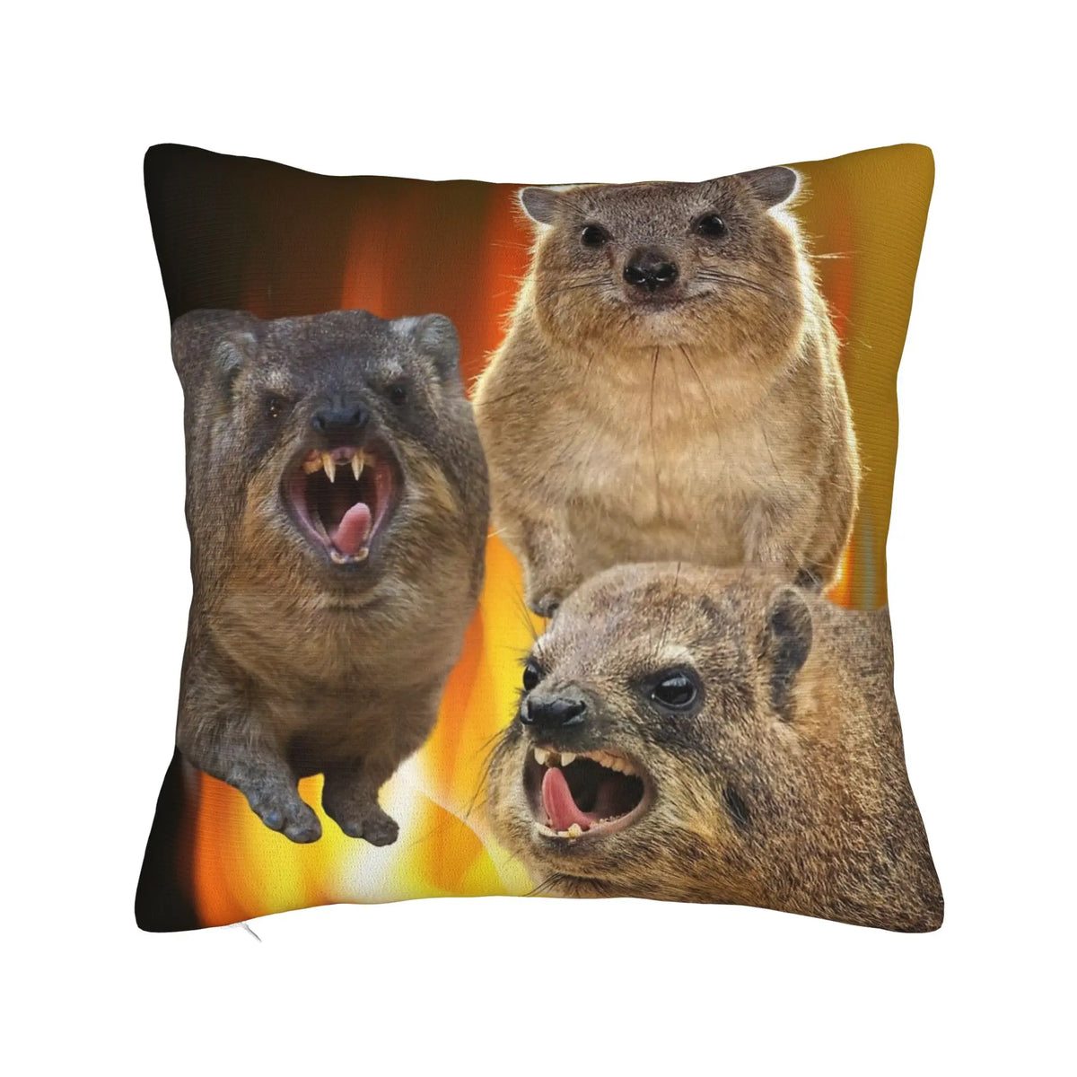 Bow-Tied Rock Hyrax Printed Pillow Cover