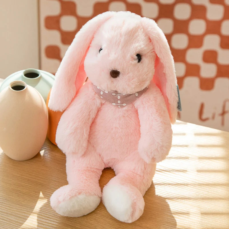 Cute Big Ear Bunny Plush Doll Cartoon Stuffed Animals Rabbit Wear Sweater Soft Baby Accompany Sleeping Pillow Girl Birthday Gift