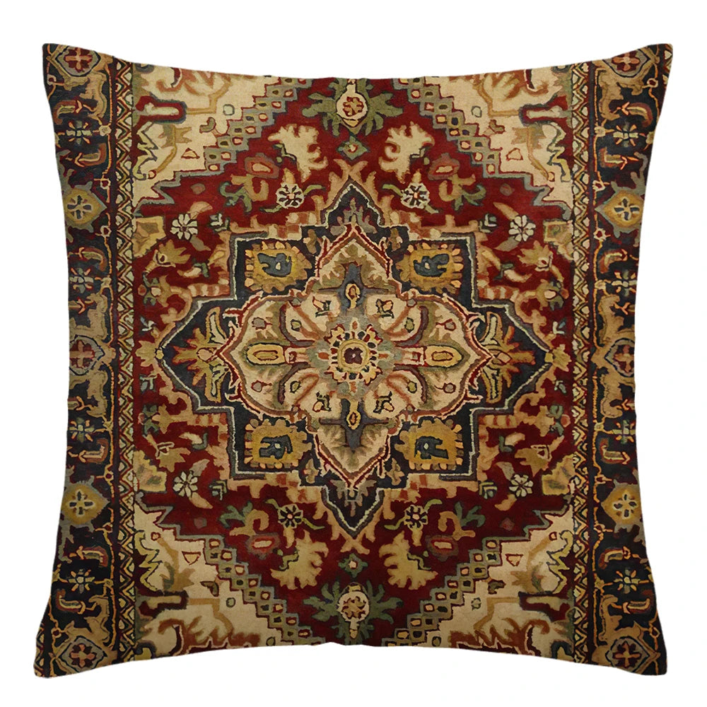 Moroccan Ethnic Patterned Decorative Throw Pillow Cover 2D Printed Polyester Cushion Case 40x40 45x45 50x50  for Sofa Home Decor