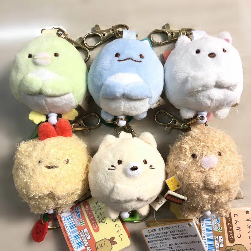 “8cm Sumikko Gurashi Style Plush Keychains - Cute Corner Friends Mini Stuffed Animal Keychain Set, Soft Kawaii Pendant for Keys/Backpacks, Gift for Kids & Fans”