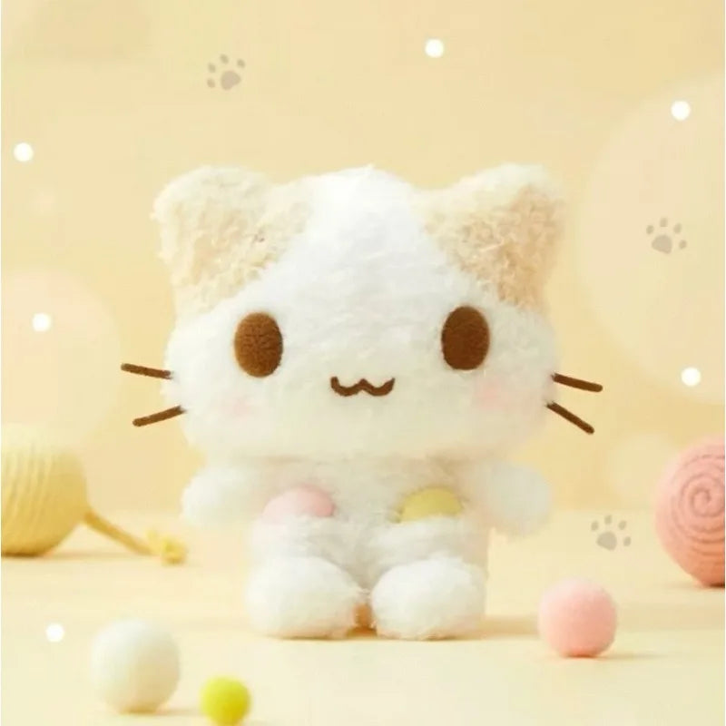 Masyumaro Fluffy Fuwa Nyanko Cat Plush Keychain Keyring Keyholder Cartoon Kawaii Cute Bag Keychains Mascot Charm Key Chain