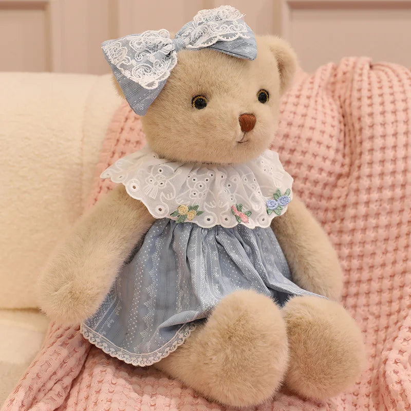 50cm Cartoon Kawaii Bow Princess Teddy Rabbit Plush Toy Pillow Running Bear Rabbit Plush Toy Home Decoration Gift For Children