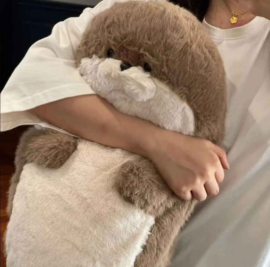 Kawaii Cartoon Sea Creature Sea Otter Plush Doll Pillow Blue Seal Sea Otter Stuffed Animal Birthday Gift For Boys And Girls
