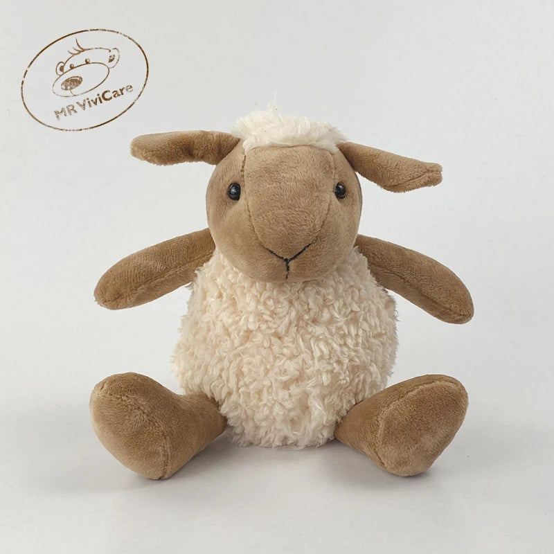 20cm Sean Sheep Alpaca Plush Doll Cute Animal Doll Soft Cotton Stuffed Doll Children's Plush Toy Sleeping Partner Birthday Gift