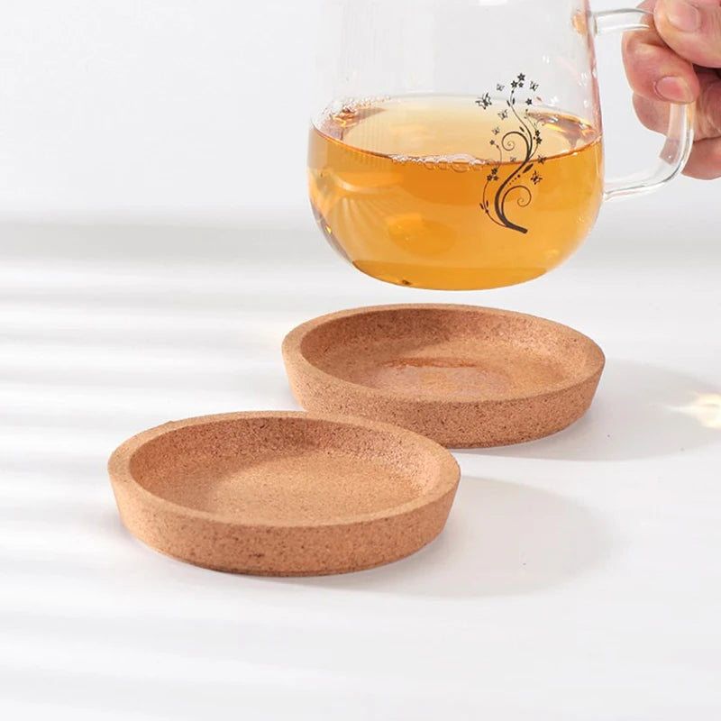 Natural Cork Drink Coaster, Single Lightweight Cup Mat for Coffee Tables, Home Offices and Everyday Dining