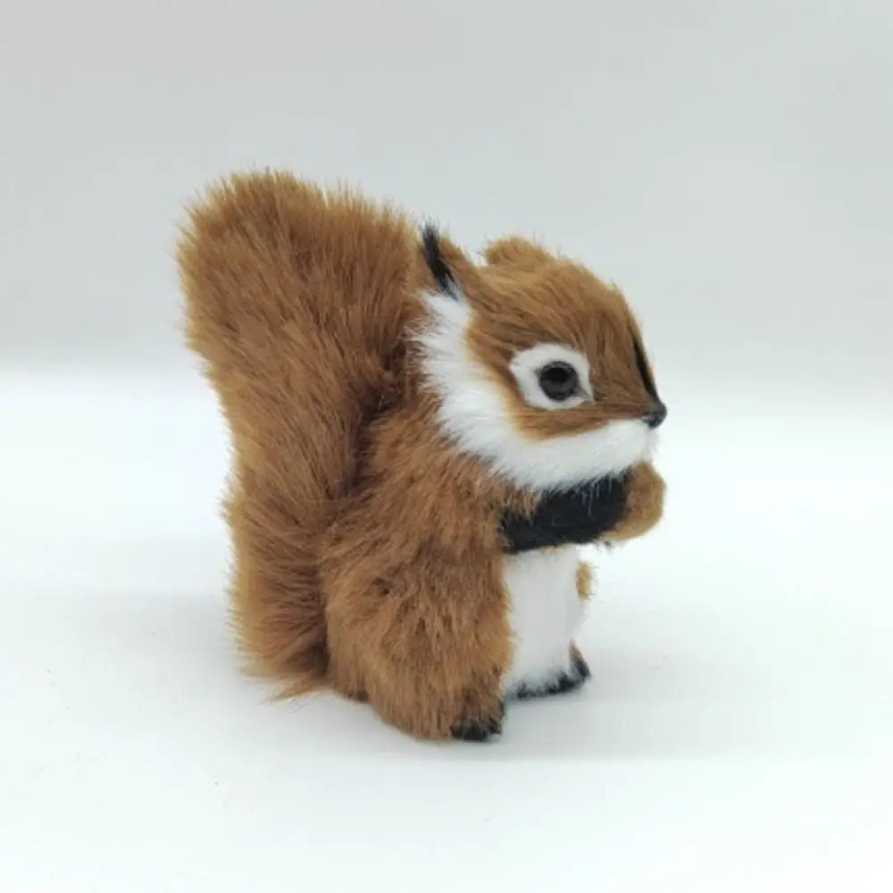 Big Tail Squirrel Plush Toy PP Cotton Soft Plush Squirrel Doll White Belly Collection Squirrel Stuffed Plushie Doll